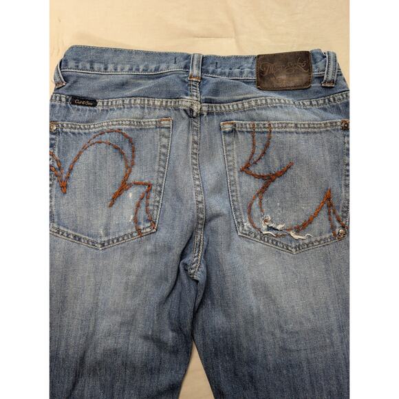 Marc Ecko Cut & Sew Prime Cut Jeans Skull Detail Y2K Distressed 2000s 34x32 - Picture 9 of 16